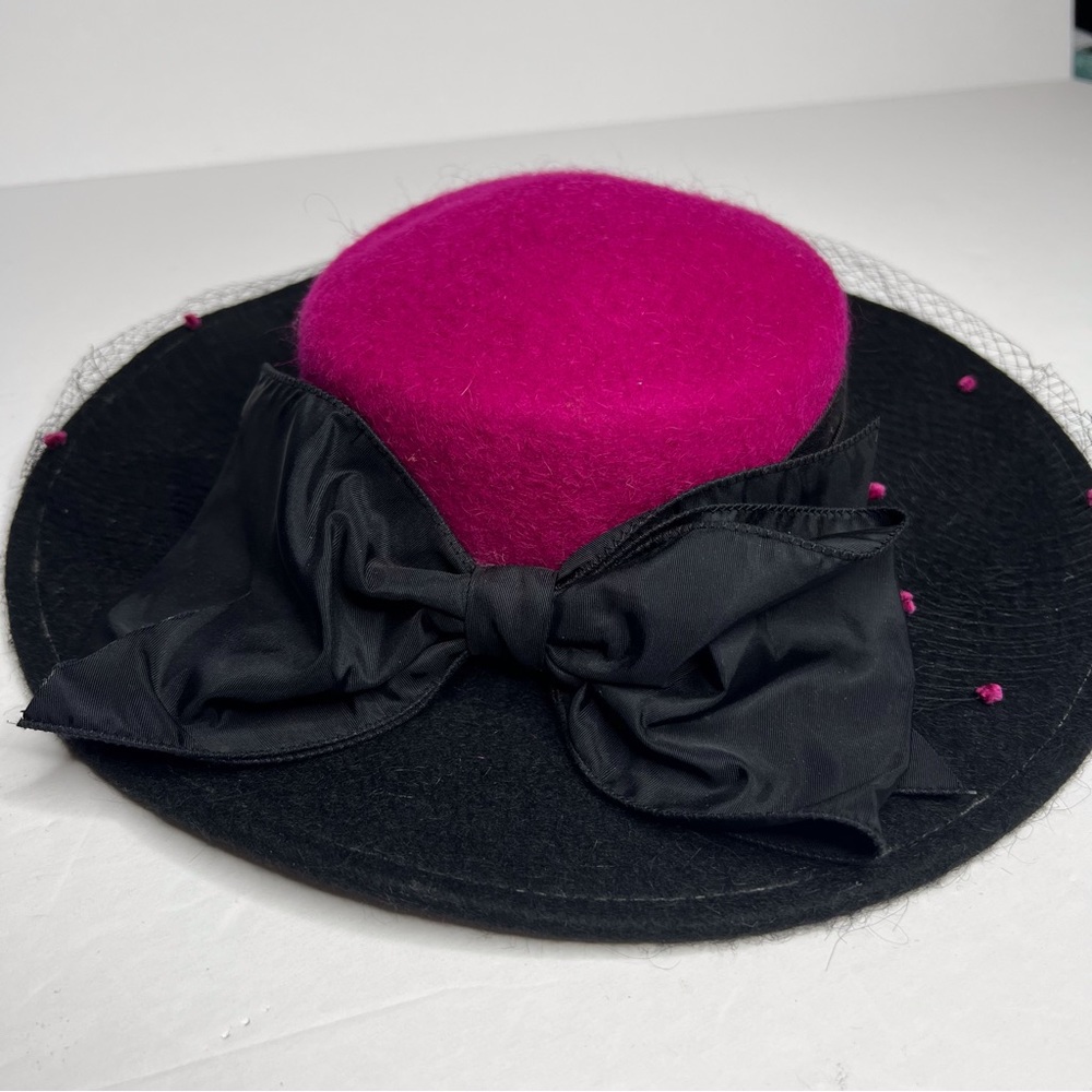 Vintage Whittall & Javits Mohair Wool Hat Barbie Princess Diana Kentucky Derby - Picture 3 of 10